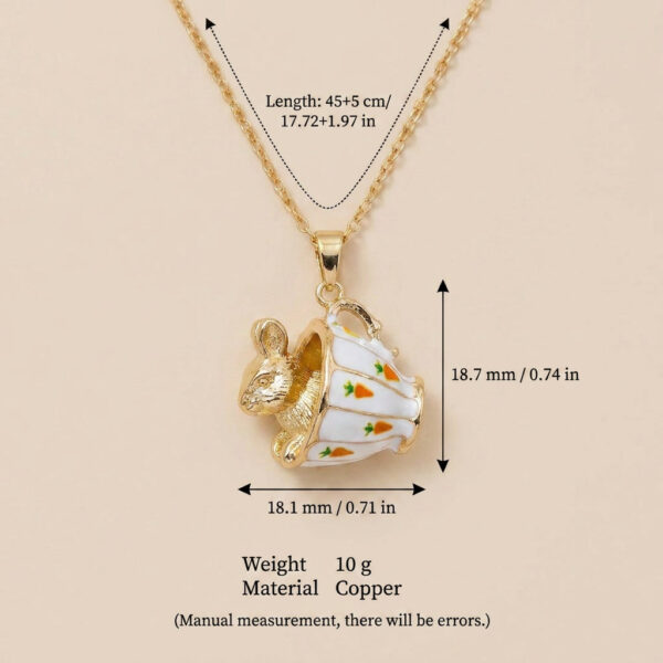 oly-b42a1d0e1d9b059cf74a365fe43f990d Wholesale Sweet Teacup Rabbit Shape Pendant Necklace Electroplating Copper Electroplated Fashion Jewelry Accessory For Everyday Gift