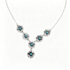 Wholesale Retro Turquoise Small Flower Pendant Collarbone Necklace Zinc Alloy Electroplated Chic Fashion Accessory
