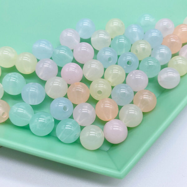 Wholesale Translucent Jelly Yellow Acrylic Round Beads for DIY Jewelry and Bag Making, Fashion Accessory Craft Supply
