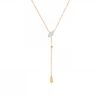 Wholesale Stainless Steel Electroplated Y Shaped Teardrop Zircon Pendant Necklace French Tassel Design Jewelry Accessory For Gift And Boutique Resale