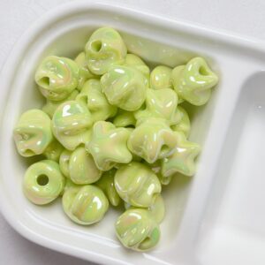 11-Fruit Green / The size is about 15.6mm, and the hole diameter is about 4.5mm