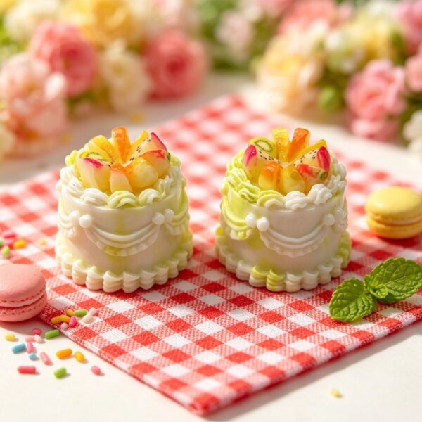 Wholesale Pink Resin Fruit Birthday Cake Figurine DIY Craft Accessory Decorative Gift Boutique Resale