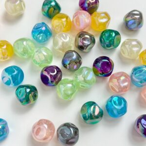 Wholesale Beige Acrylic Fig-Shaped Loose Beads 16mm Fine Shimmer DIY Phone Chain Keychain Accessory, Boutique Resale