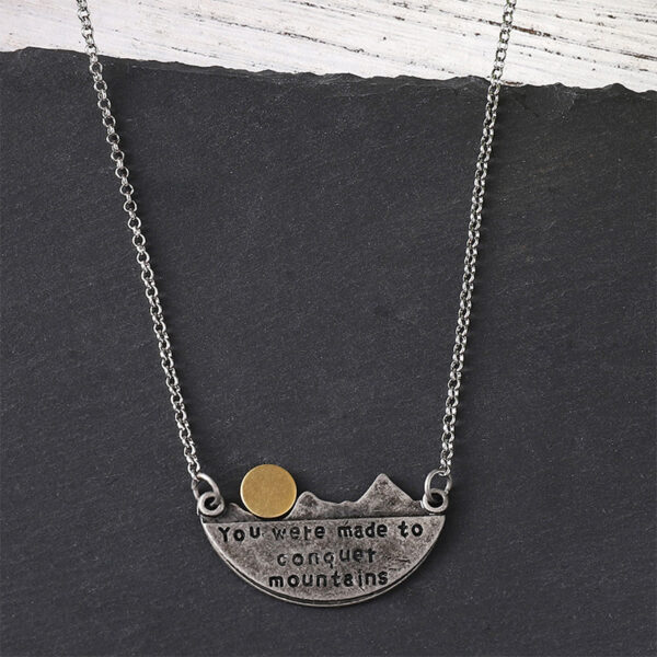 oly-b57b140403a63c5b9f74520453503a15 Wholesale Chic Geometric Sunset Valley Pendant Necklace Antique Silver Zinc Alloy Fashion Jewelry Accessory