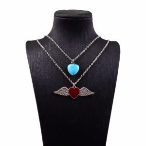 Burgundy double layer love necklace