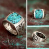 oly-b5c5b04884ed2a0ac67005a01b1e346d Wholesale Alloy Silver Tone Vintage Bohemian Carved Eagle Turquoise Ring Trendy Women S Fashion Jewelry