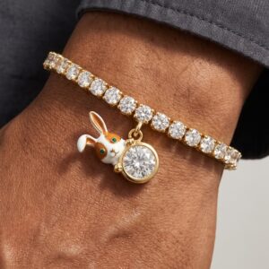 Folded Rabbit Round Diamond Bracelet