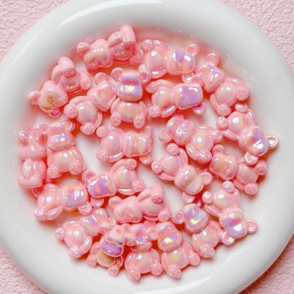 oly-b661e87d1336026971f37a268eb97ed3 Wholesale UV Plated Acrylic Bear Loose Beads in Dark Pink for DIY Phone Chain Jewelry Making, Everyday Fashion Accessory