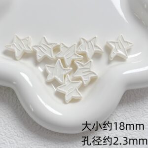 10-off-white / Size is about 18mm, hole diameter is about 2.3mm