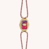 oly-b74dc2a7fd2f23da5ca84d9400ff8377 Wholesale Plated Copper Tarot Card Pendant Electroplating Copper Necklace With Rhinestones And Pearls Trendy Jewelry Accessory For Party Gift