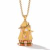 oly-b75d0c741a641fa7bec44d1c80a1594c Wholesale Chic Dutch Windmill House Pendant Necklace With Pearl Electroplated Copper Finish Stylish Fairy Tale Gift For Girls Boutique Resale