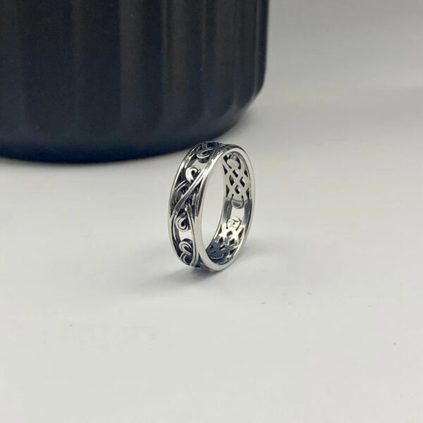 Wholesale Alloy Viking Rune Openwork Ring Silver Retro Bohemian Women S Jewelry Gift