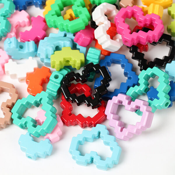 Wholesale Acrylic Heart Frame Charm with Hole for DIY Phone Strap Keychain Bag Charm Boutique Gift Resale