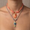 oly-b7a2b132594f4bf5ccce50d92d2f622c Wholesale Summer Beach Starfish Pearl Heart Pendant Necklace Colorful Rope Chain Stainless Steel Jewelry Accessory