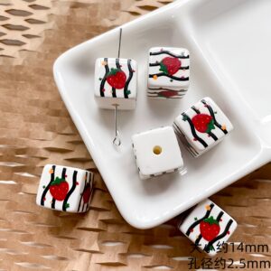 13-polka dot strawberry / Sold by the piece