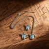 oly-b7b0cd6f65ba21bc5c2406a17468047a Wholesale Vintage Western Bull Head Turquoise Inlay Necklace And Earrings Set Zinc Alloy Bohemian Chic Jewelry Accessory For Boutique Resale