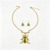 oly-b7b3ccd69ac094a3f306c097632d4636 Wholesale Vintage Bohemian Style Beetle Earring Necklace Set Zinc Alloy Jewelry With Gold Plating Fashion Accessory For Party Or Gift