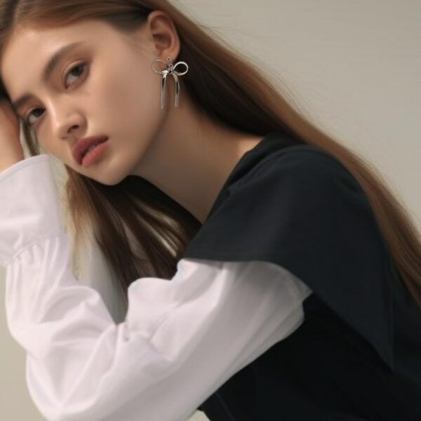 oly-b7da8274f3f869fad6efcc7b8803c74a Wholesale Bow Design Titanium Steel Electroplated Titanium Steel Earrings Party Jewelry Accessory