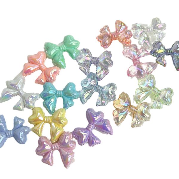 oly-b7dd702ea04758cc415613fdbabc63f5 Wholesale Electroplated Acrylic Balloon Bow Beads Summer UV Coated Loose Beads for DIY Necklace Bracelet Hair Clip Jewelry Making