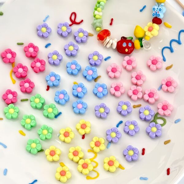 oly-b7df4891ec5ab1910891c6178e0056b9 Wholesale Cute Macaron Acrylic Flower Beads for DIY Jewelry Making Fashion Accessory Boutique Resale