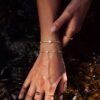 oly-b7f7e64fbbfe52366533bc146fc29531 Wholesale Chic Stainless Steel Electroplated Water Drop Zircon Snake Bone Chain Bracelet Fashion Accessory Gift