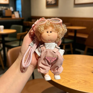 Wholesale Cute Korean Style Curly Doll Car Keychain Vinyl Changeable Outfit Figure Adorable Bag Charm Gift For Everyday Use