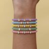 oly-b8b06a6a153f2ea828eddd08ae3af9ed Wholesale Geometric Zircon Elastic Bracelet Colorful Matte Unisex Jewelry Accessory Gift For Everyday Wear And Boutique Resale