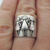 oly-b8b08f7923d77605334d6927cf4f1ebb Wholesale Trendy Geometric Wide Band Ring For Women Silver Tone Zinc Alloy Jewelry Vintage Everyday Gift Accessory