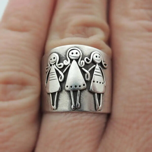 oly-b8b08f7923d77605334d6927cf4f1ebb Wholesale Trendy Geometric Wide Band Ring For Women Silver Tone Zinc Alloy Jewelry Vintage Everyday Gift Accessory