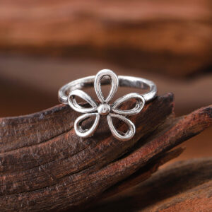 Wholesale Zinc Alloy Antique Silver Flower Ring Adjustable Women S Fashion Jewelry
