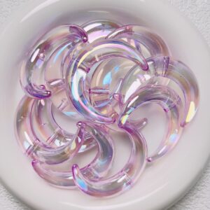 10 - center hole - transparent purple (non-glow) / Size is about 35 * 47mm, aperture is about 2.9mm