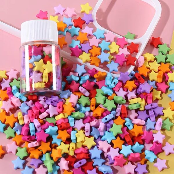 oly-b9389c14c3a8f92641de0e8d31b334fc Wholesale Frosted Candy Acrylic Star Loose Beads 100pcs DIY Jewelry Making Party Craft Supply