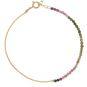 Colorful beaded half gold bracelet
