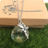 Wholesale Trendy Dandelion Oval Pendant Necklace Artificial Crystal Glass Fashion Jewelry Accessory