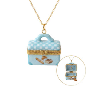 Blue croissant necklace