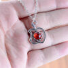 oly-b9dfdb22877507fe73e3c4b678239b45 Wholesale Retro Shaped Pendant Necklace With Red Stone Antique Silver Finish Fashion Jewelry Boutique Resale Gift