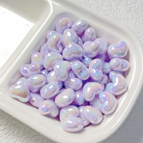 oly-b9e441bd169f9cadff01e2bca0342e53 Wholesale Cream Chubby Heart Acrylic Beads DIY Jewelry Accessory for Phone Chains Bracelets Necklaces
