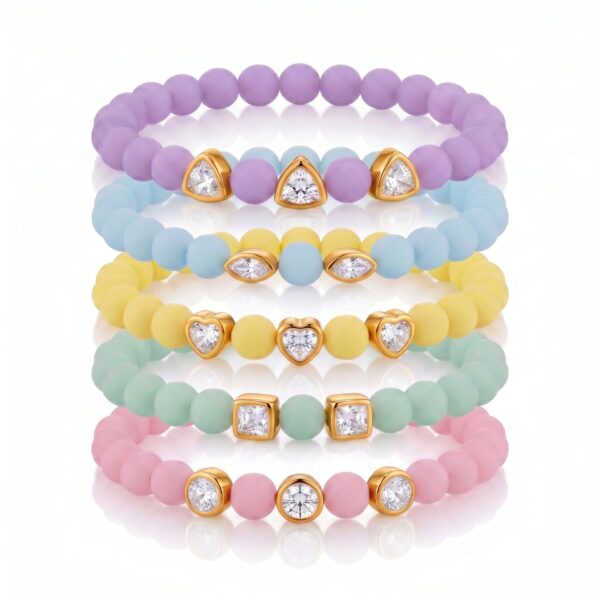 oly-b9f1aae18c14bdcc25748f37581da27d Wholesale Geometric Zircon Elastic Bracelet Colorful Matte Unisex Jewelry Accessory Gift For Everyday Wear And Boutique Resale