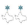 oly-ba0df22dd73a4d31937b8dacd0fd2868 Wholesale Retro Bohemian Turquoise Hollow Map Pendant Earrings In Electroplated Zinc Alloy Fashion Accessory For Everyday Wear