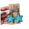 Wholesale Retro Five Point Star Drop Earrings For Women Silver Alloy Western Style Jewelry Trendy Party Fashion Accessory Boutique Resale