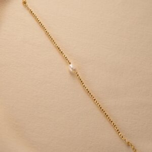 Golden beads single bead bracelet