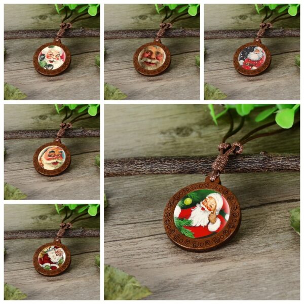 oly-bacb83583333873cc9c5692601e2f151 Wholesale Santa Claus Glass Pendant Necklace Fashion Jewelry Accessory Decorative Gift For Wedding Boutique Resale