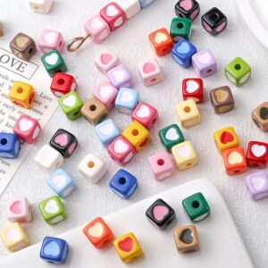 oly-bb09d98e443786869e1382503612f271 Wholesale Stylish Oil Drip Love Cube Acrylic Beads Baked Paint Finish DIY Jewelry Accessory for Phone Charms Keychains