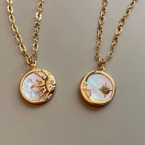 oly-bb0ae15009a42f883a906fa46724aa55 Wholesale Sun Moon Mother Of Pearl Pendant Necklace Titanium Steel Everyday Chic Jewelry Accessory