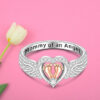 Wholesale Angel Wing Heart Ring Silver Alloy Fashion Jewelry Gift For Mom
