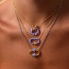 oly-bb9ad6bd58e1c5533fad9ab9c8db8903 Wholesale 18K Gold Plated Stainless Steel Blue White Porcelain Pattern Necklace Stylish Jewelry Accessory For Women Boutique Resale