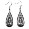 oly-bba7443f905698fa5fa83c1a4f74b376 Wholesale Chinese Retro Carved Water Drop Zinc Alloy Earrings Necklace Set Ancient Silver For Everyday Wear
