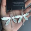 Wholesale Retro Dragonfly Earrings For Women Stylish Silver Alloy Electroplated Jewelry Party Wear Fashion Accessory