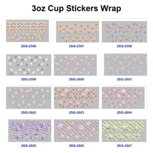 oly-bbc35bc94389fa0a3b87f0024d6e2d2d Wholesale 8pcs Strawberry Star Striped Star Print 3oz Cup Stickers Wrap OLY Exclusive