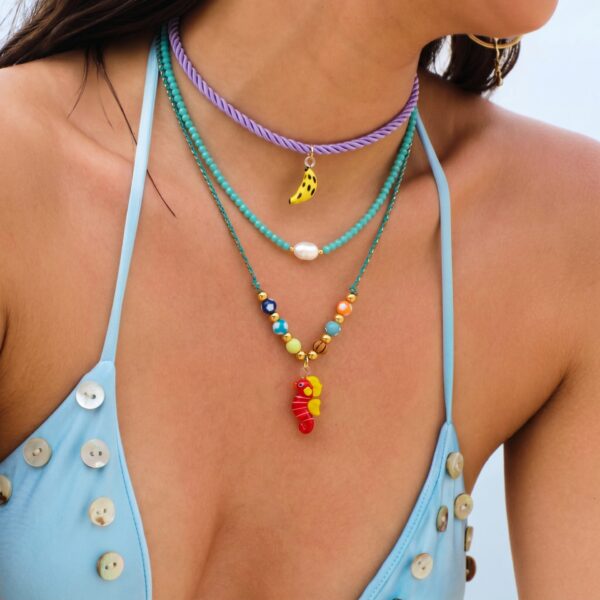 oly-bbe5a14b3f5f7d22680929302af7e217 Wholesale Colorful Fruit Beaded Necklace Gilt Copper Trendy Summer Party Jewelry Accessory